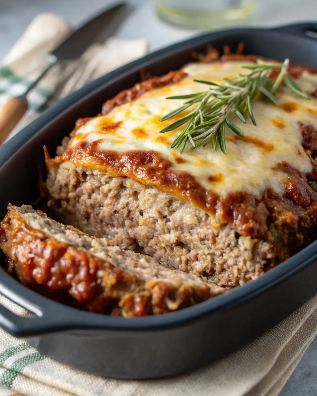 French Onion Meatloaf with Melted Swiss Cheese