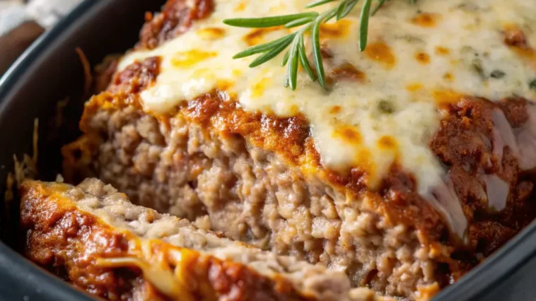French Onion Meatloaf with Melted Swiss Cheese