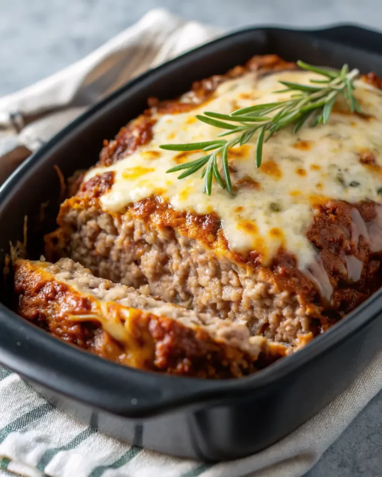 French Onion Meatloaf with Melted Swiss Cheese