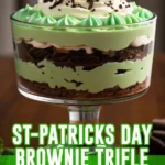 st-patricks day brownie trifle