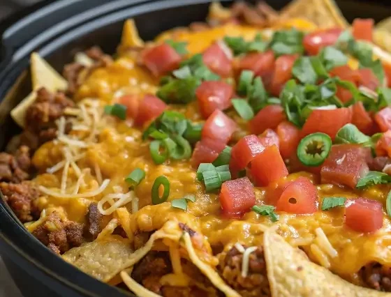 Slow Cooker Ground Beef Dorito Casserole