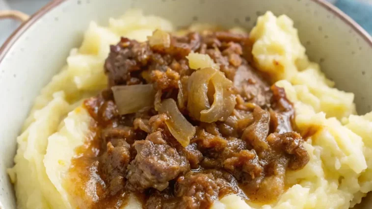 Ground Beef & Gravy over Mashed Potatoes