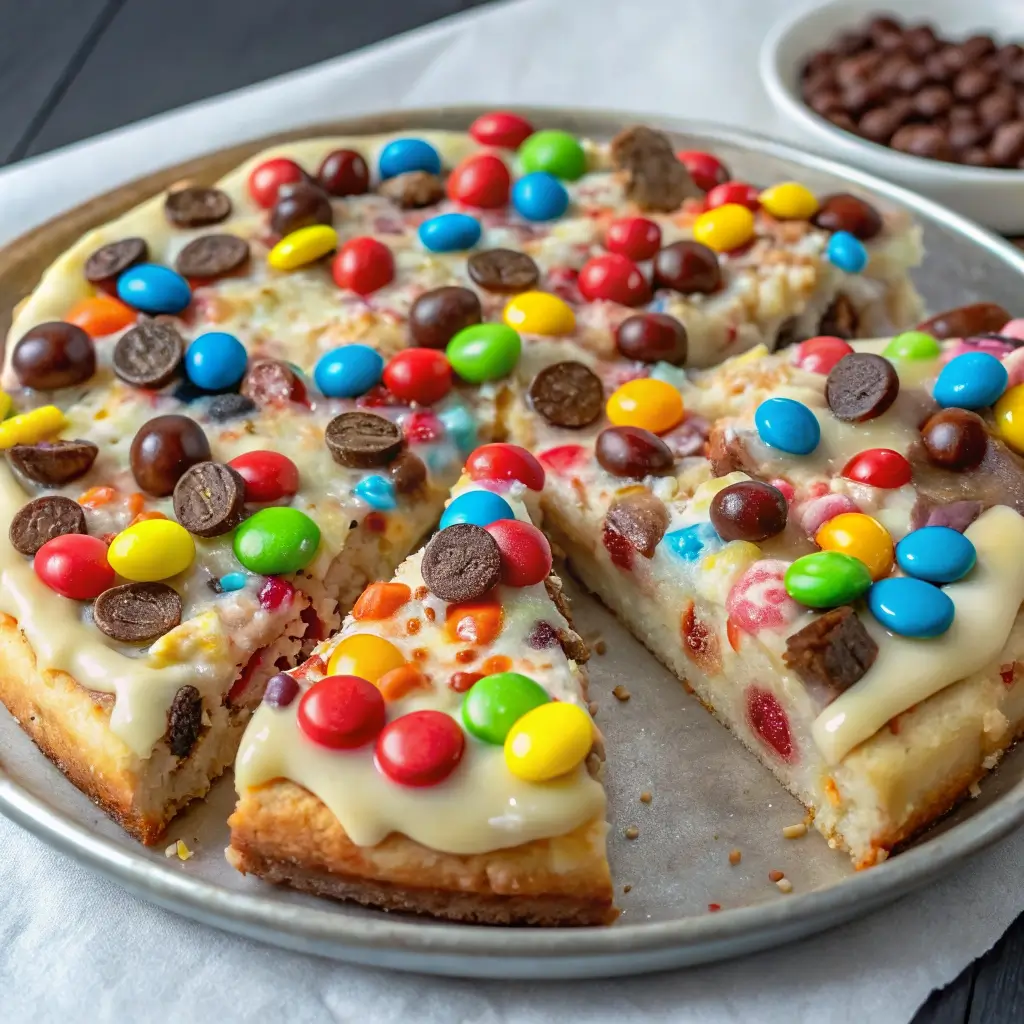 White Chocolate Brownie Pizza