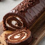 Swiss Chocolate Cherry Roll Cake