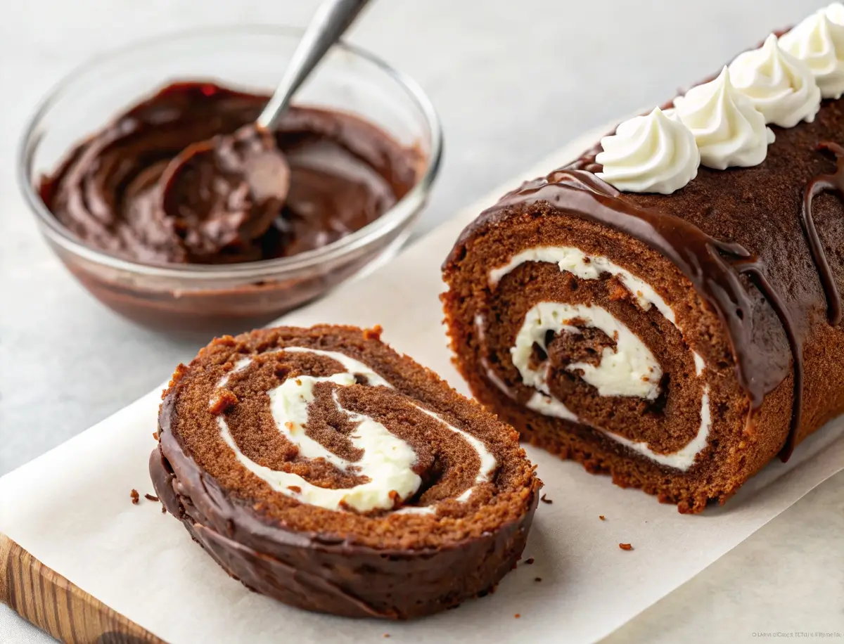 Swiss Chocolate Cherry Roll Cake 