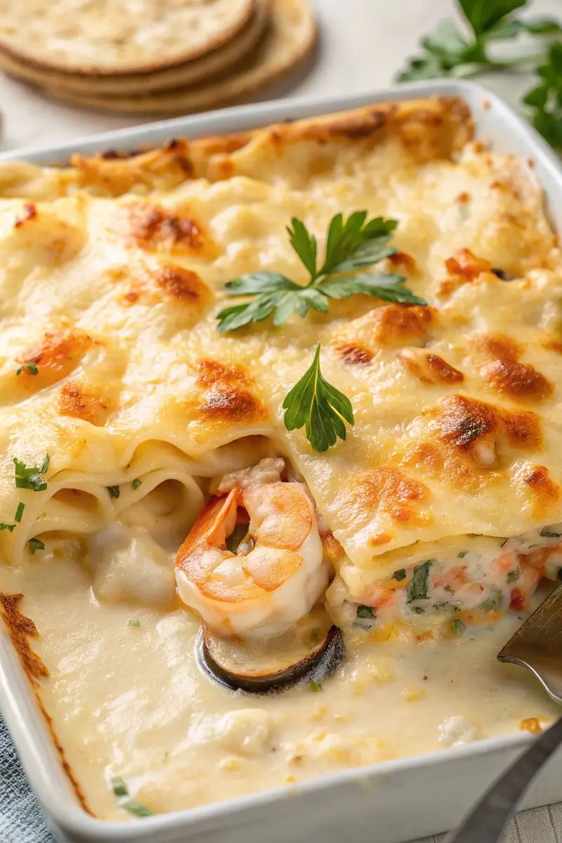 Seafood Lasagna with Shrimp & Crab