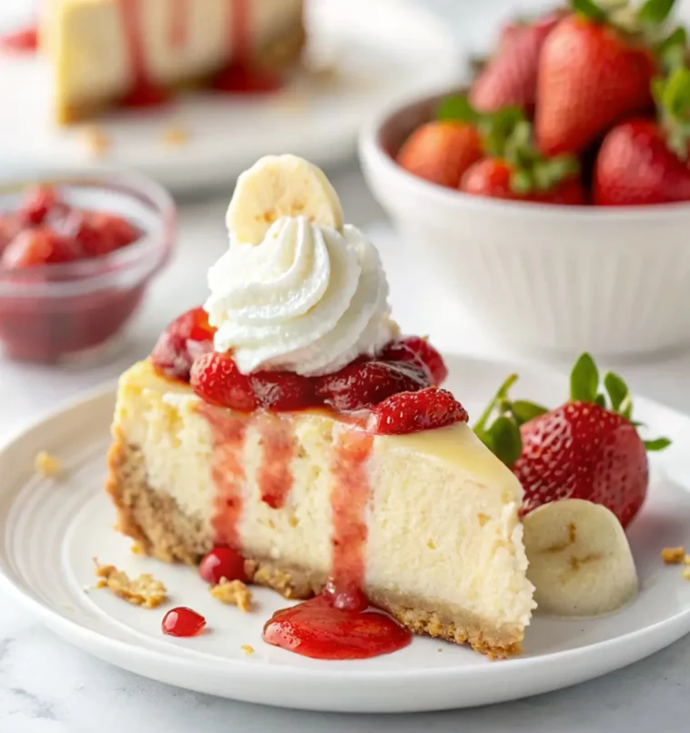 Strawberry Banana Pudding Cheesecake