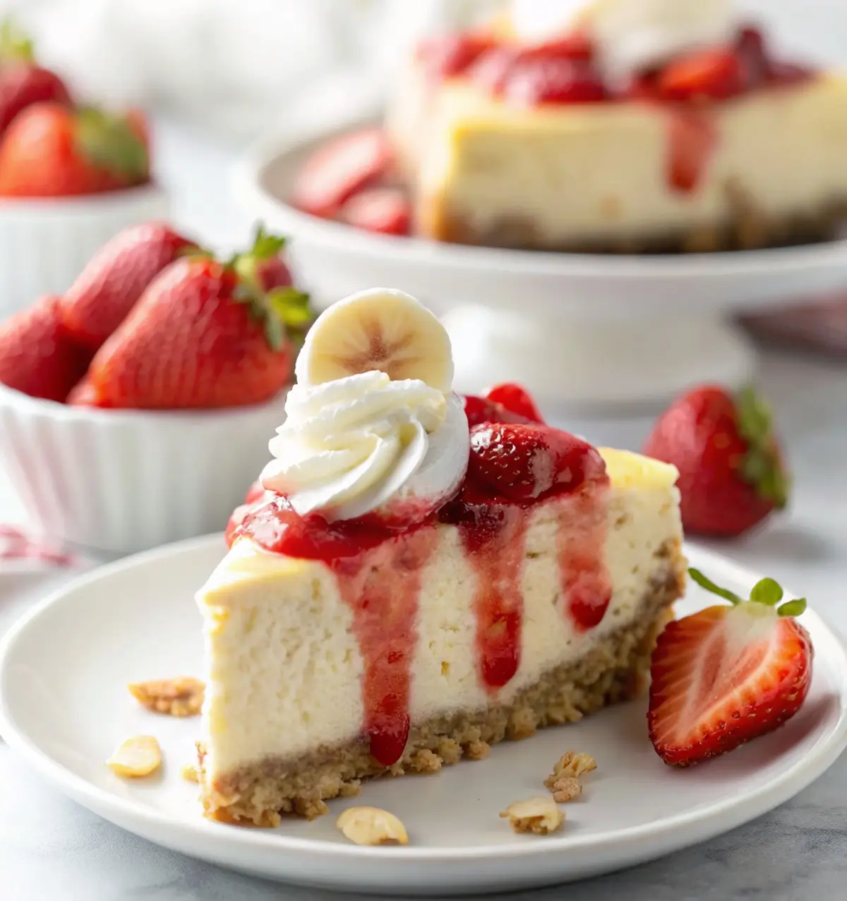 Strawberry Banana Pudding Cheesecake