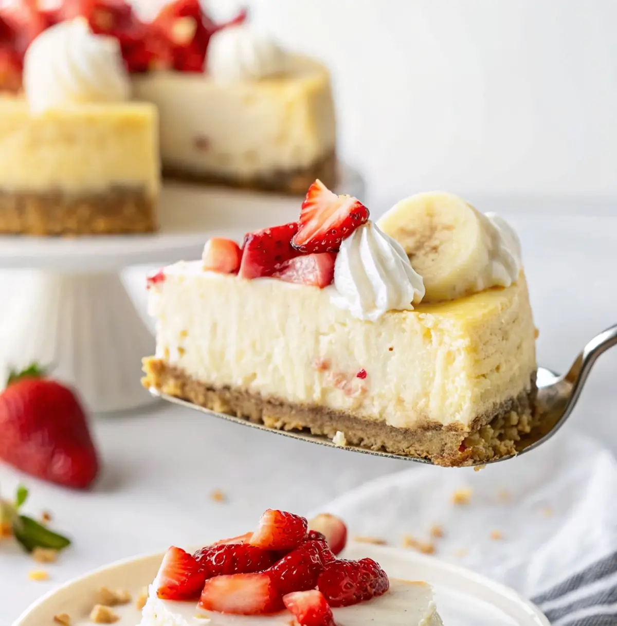 Strawberry Banana Pudding Cheesecake