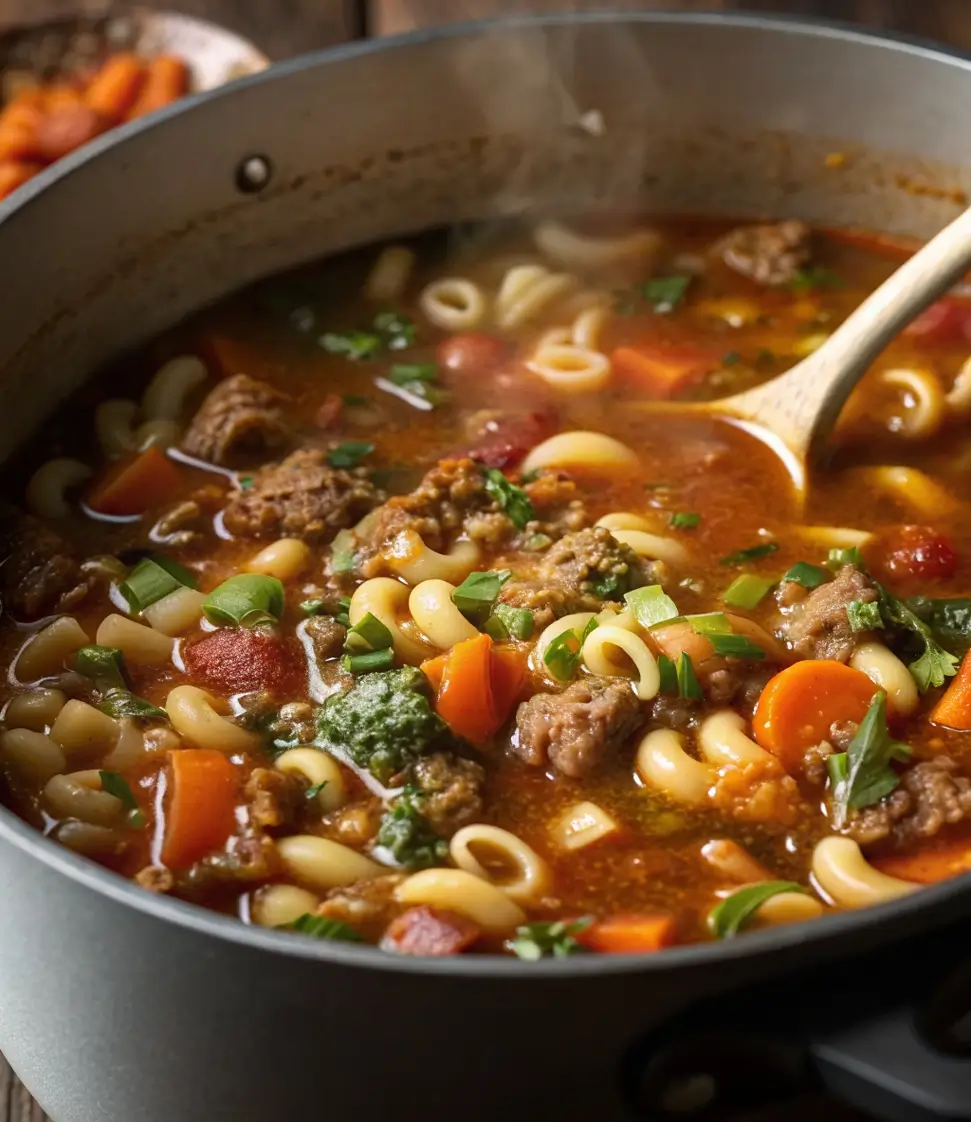 Beef and Macaroni Soup