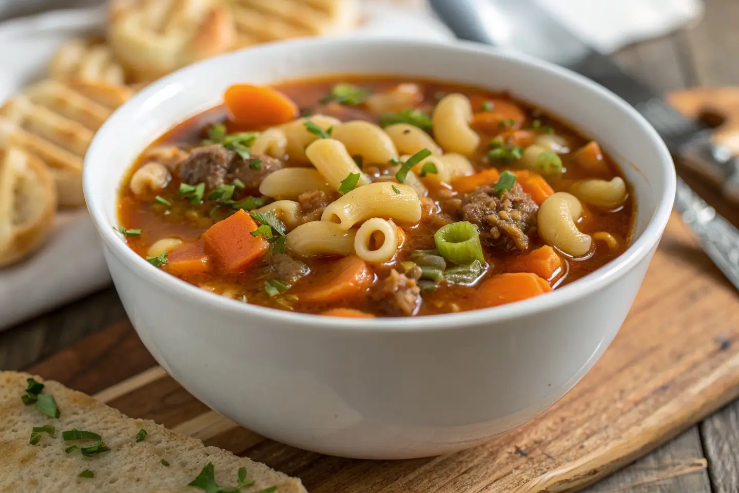 Beef and Macaroni Soup