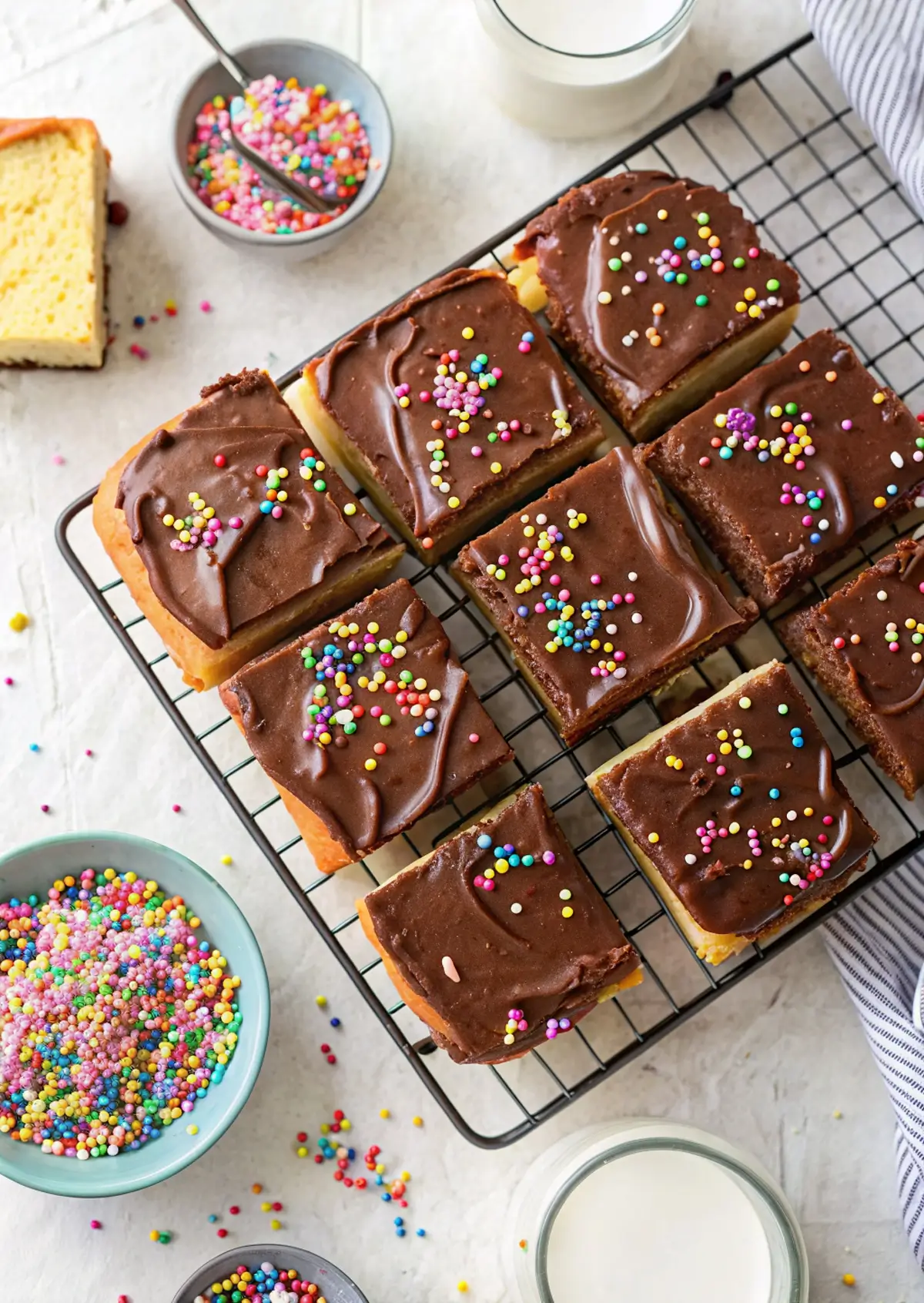 Vanilla Cake with Chocolate Frosting