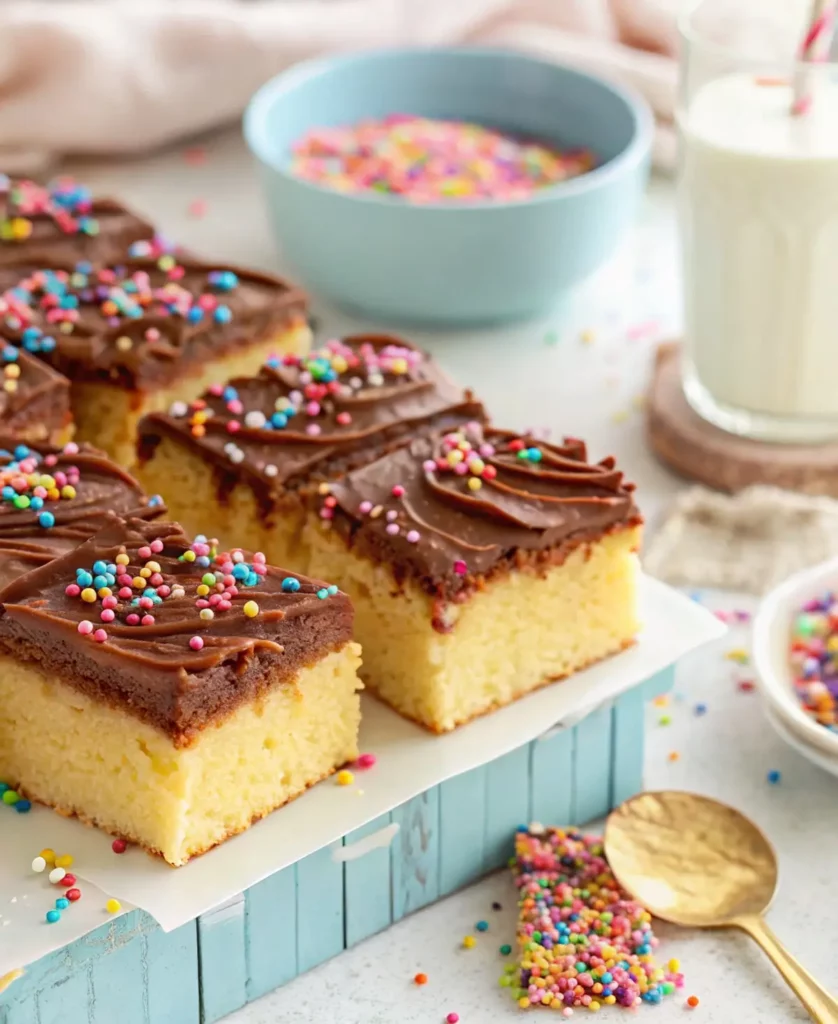 Vanilla Cake with Chocolate Frosting