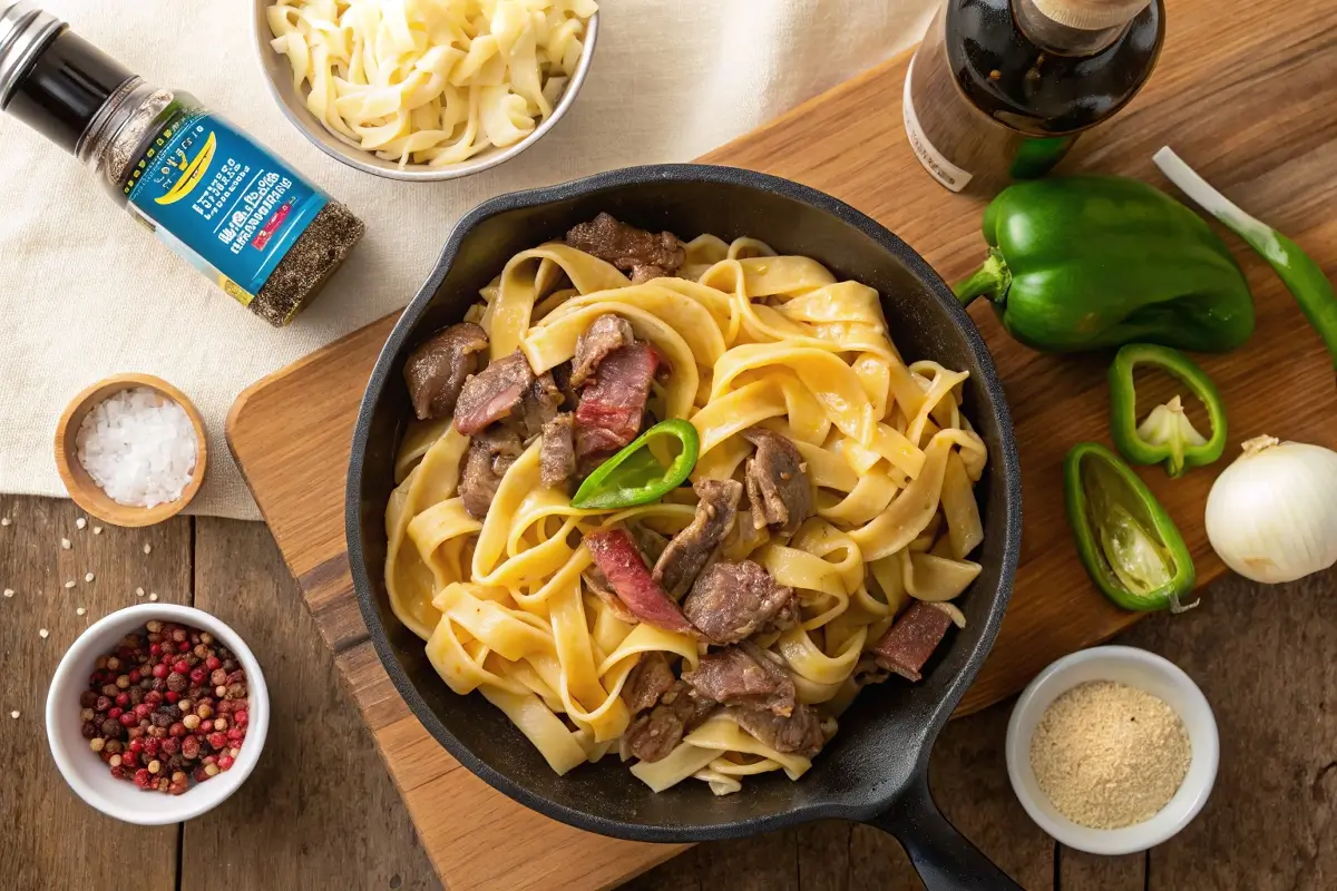  Philly Cheesesteak Pasta 
