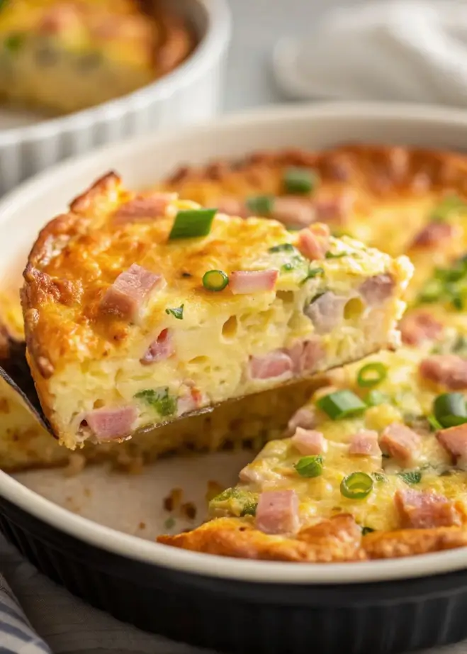 Crustless Ham and Cheese Quiche