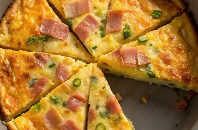 Crustless Ham and Cheese Quiche