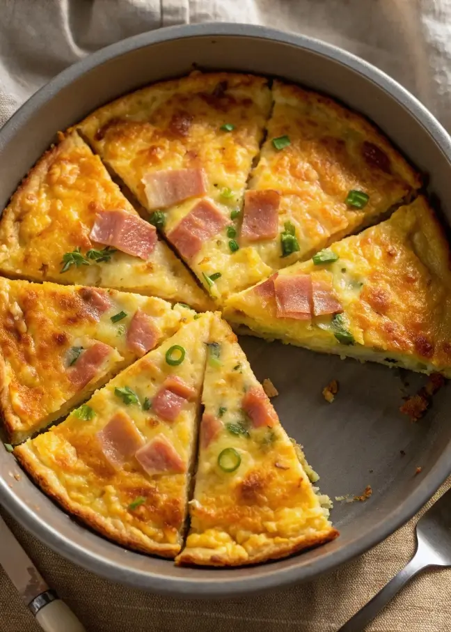 Crustless Ham and Cheese Quiche