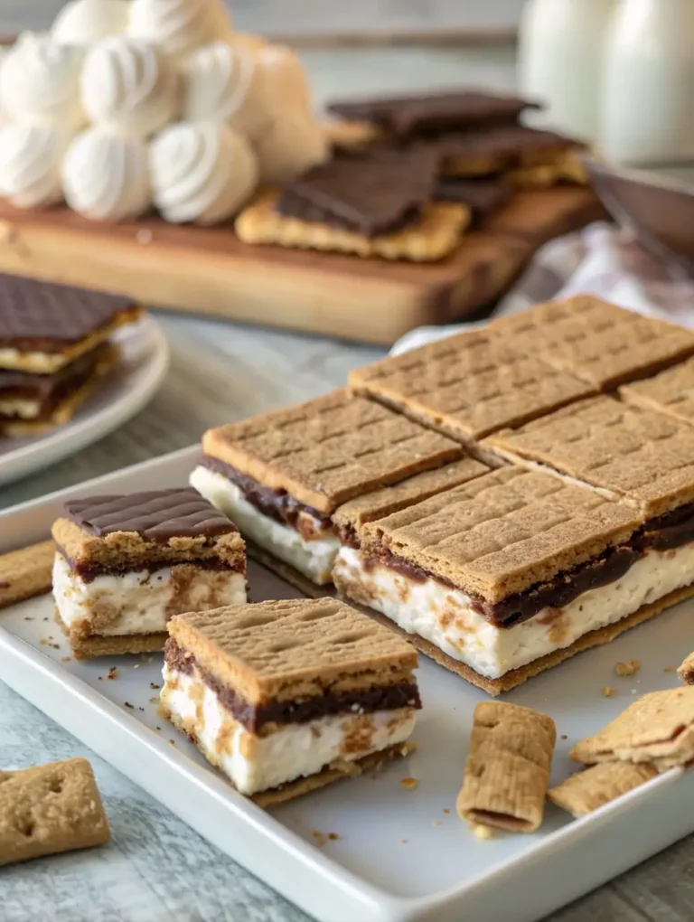 S’mores ice cream sandwich with homemade graham crackers