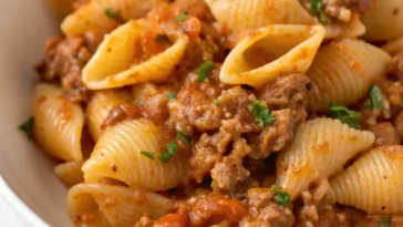 Pasta Shells with Ground Beef