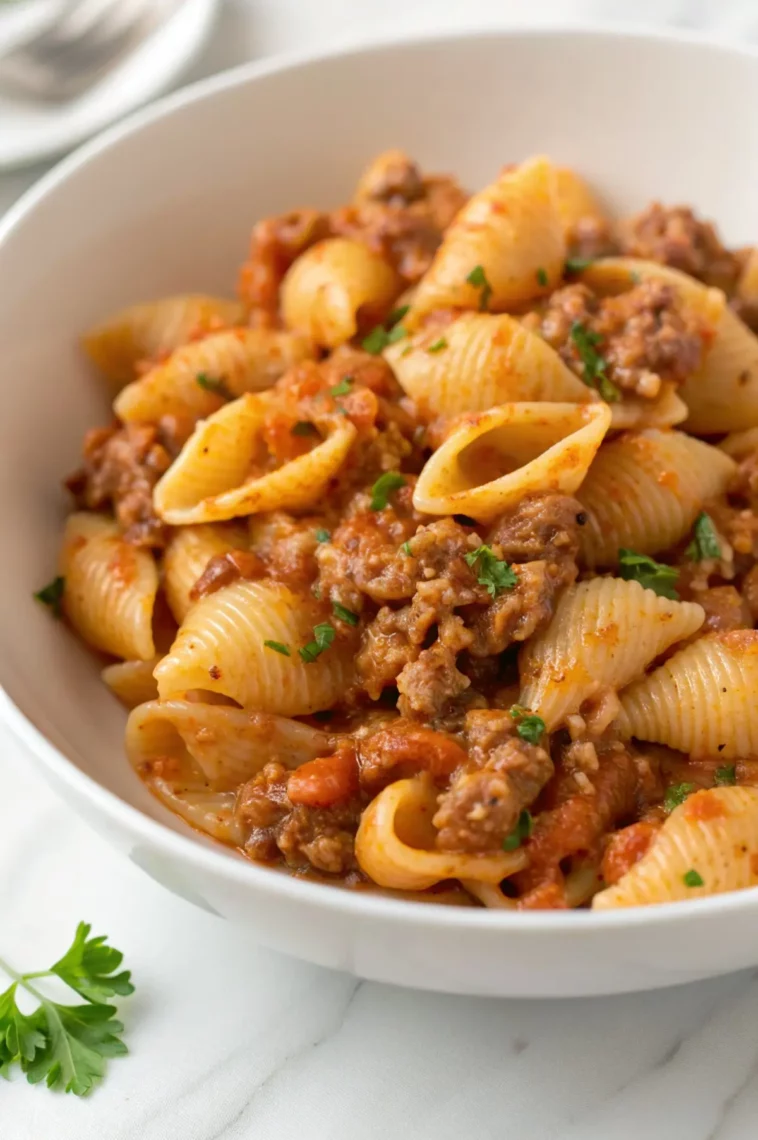 Pasta Shells with Ground Beef