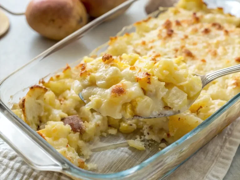 1940s Cheese Potato Onion Casserole