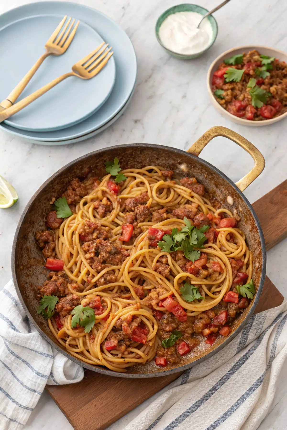 Spaghetti Taco Casserole