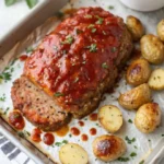 Oven Baked Meatloaf and Potatoes