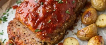 Oven Baked Meatloaf and Potatoes