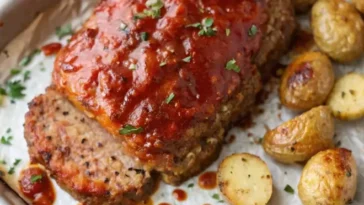Oven Baked Meatloaf and Potatoes