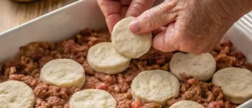 3-Ingredient Ground Beef and Biscuit Bake