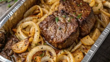 Oven Baked Beef & Onion Foil Packet