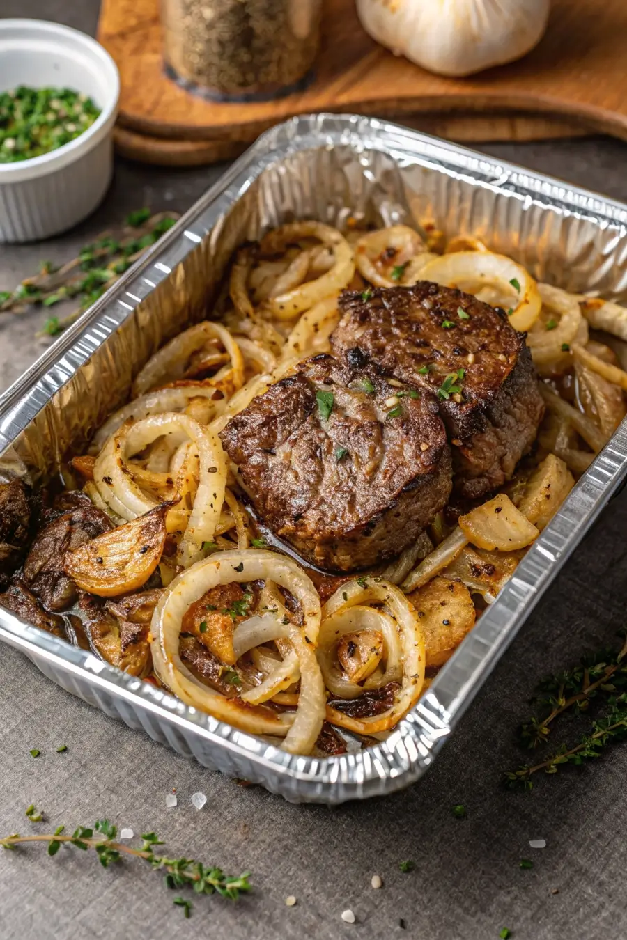 Oven Baked Beef & Onion Foil Packet