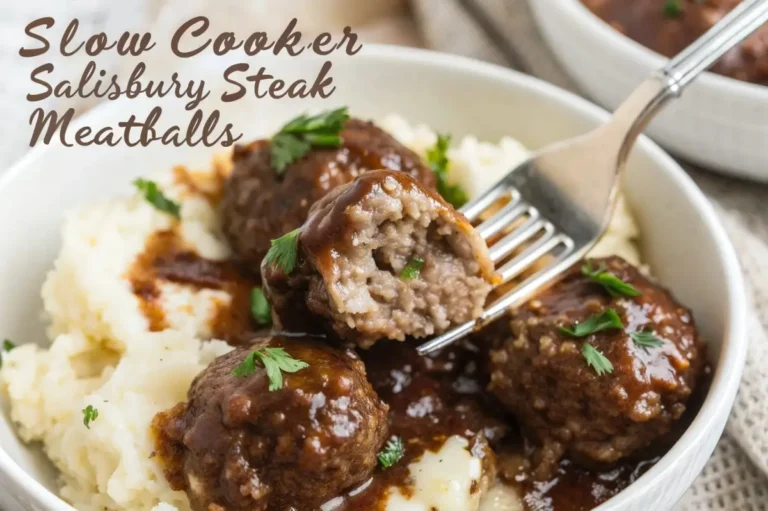 Simple Slow Cooker Salisbury Steak Meatballs