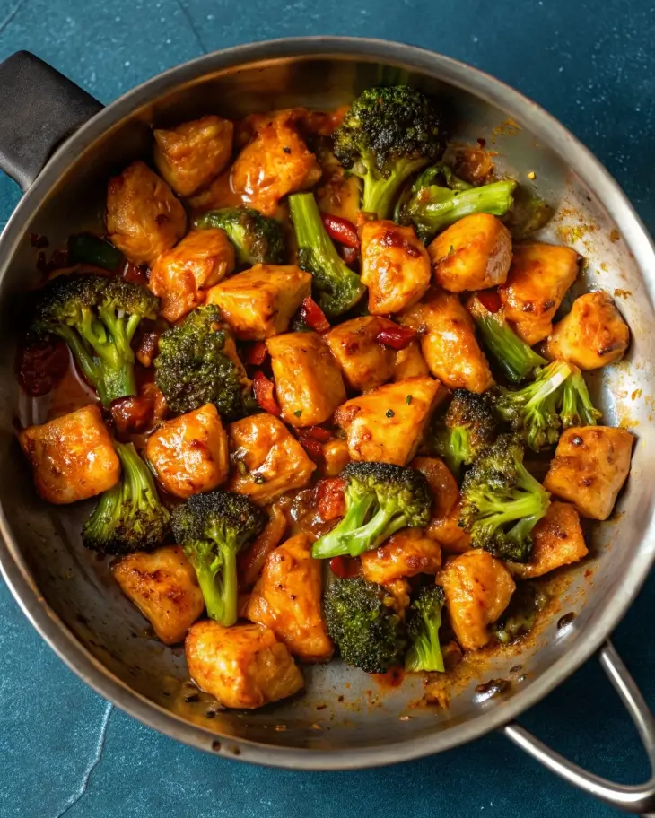 Harissa-Orange Chicken and Broccoli