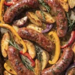 Sausages with Oven-Roasted Potatoes and Peppers