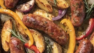 Sausages with Oven-Roasted Potatoes and Peppers
