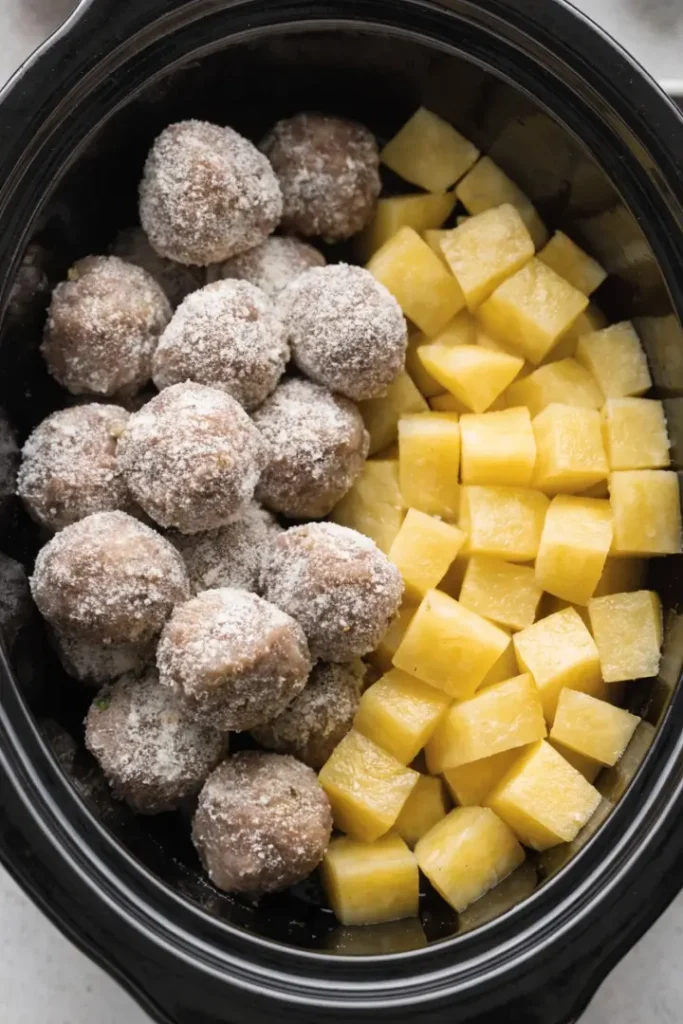 Slow Cooker Meatball and Potato Stew