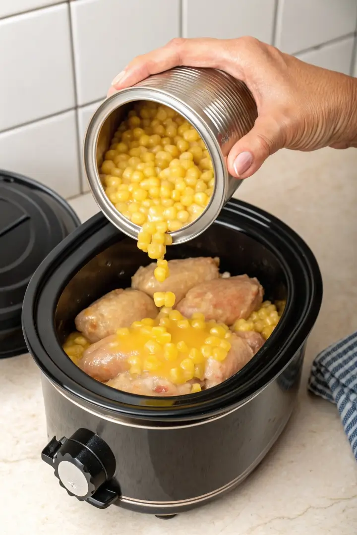 Dump cream style corn