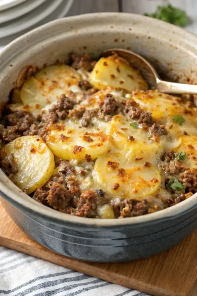 Slow Cooker 4-Ingredient Hamburger Potato Casserole