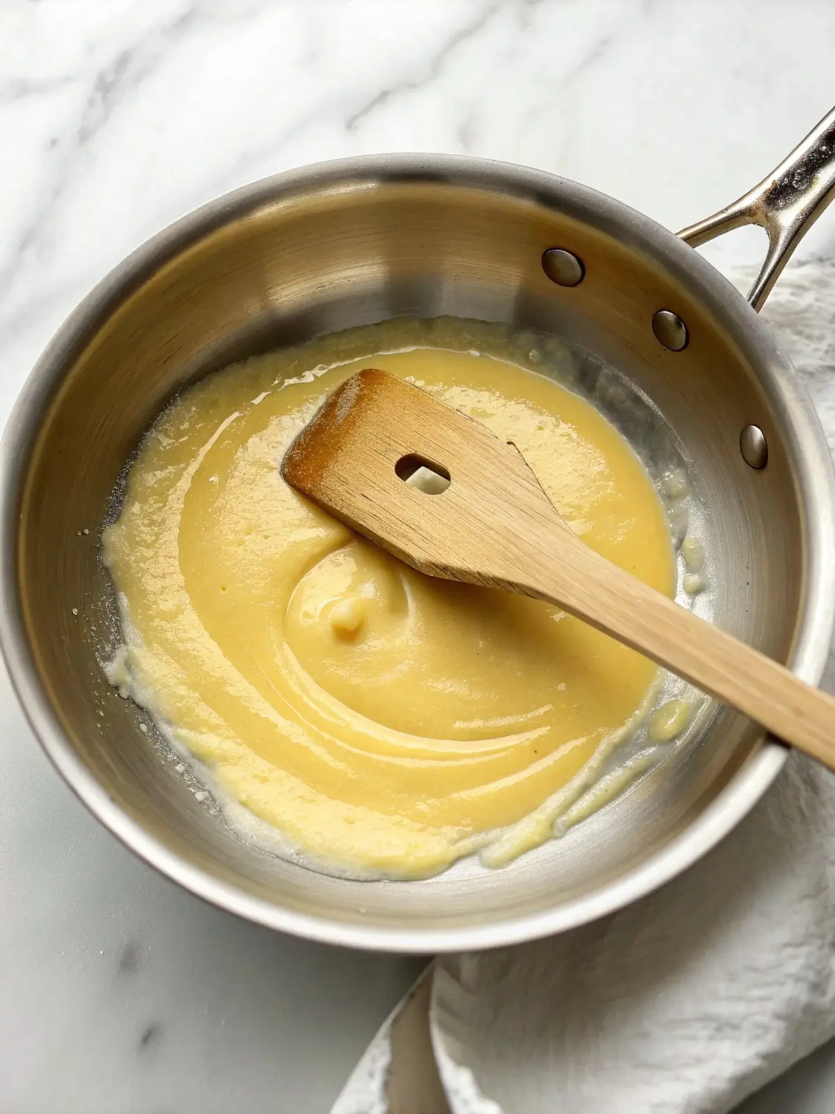 Two thick slices of sourdough toast on a white plate, topped generously with creamed peas in a silky white sauce, finished with cracked black pepper and fresh chopped chives.