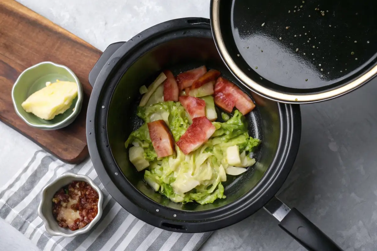 Slow Cooker Braised Cabbage and Bacon Recipe 