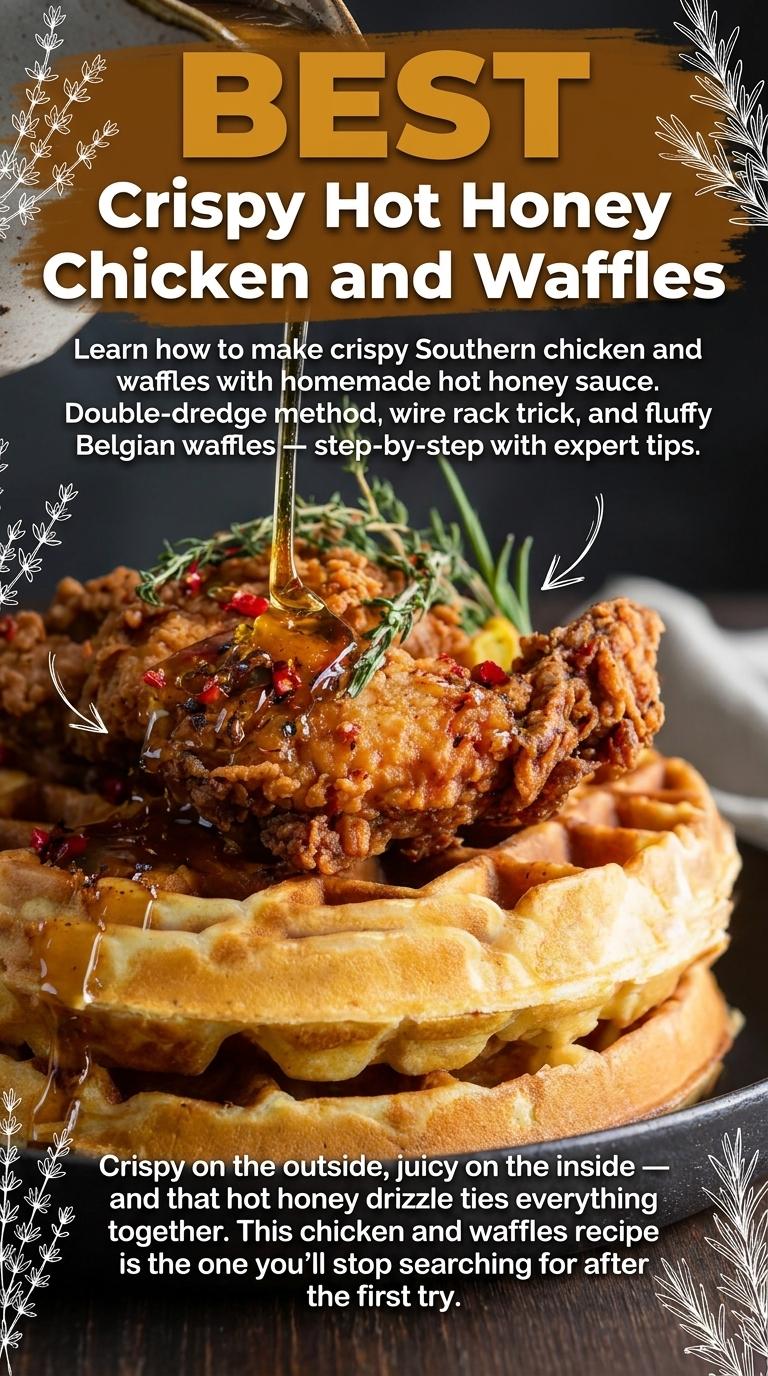 pinterest - Crispy Hot Honey Chicken and Waffles