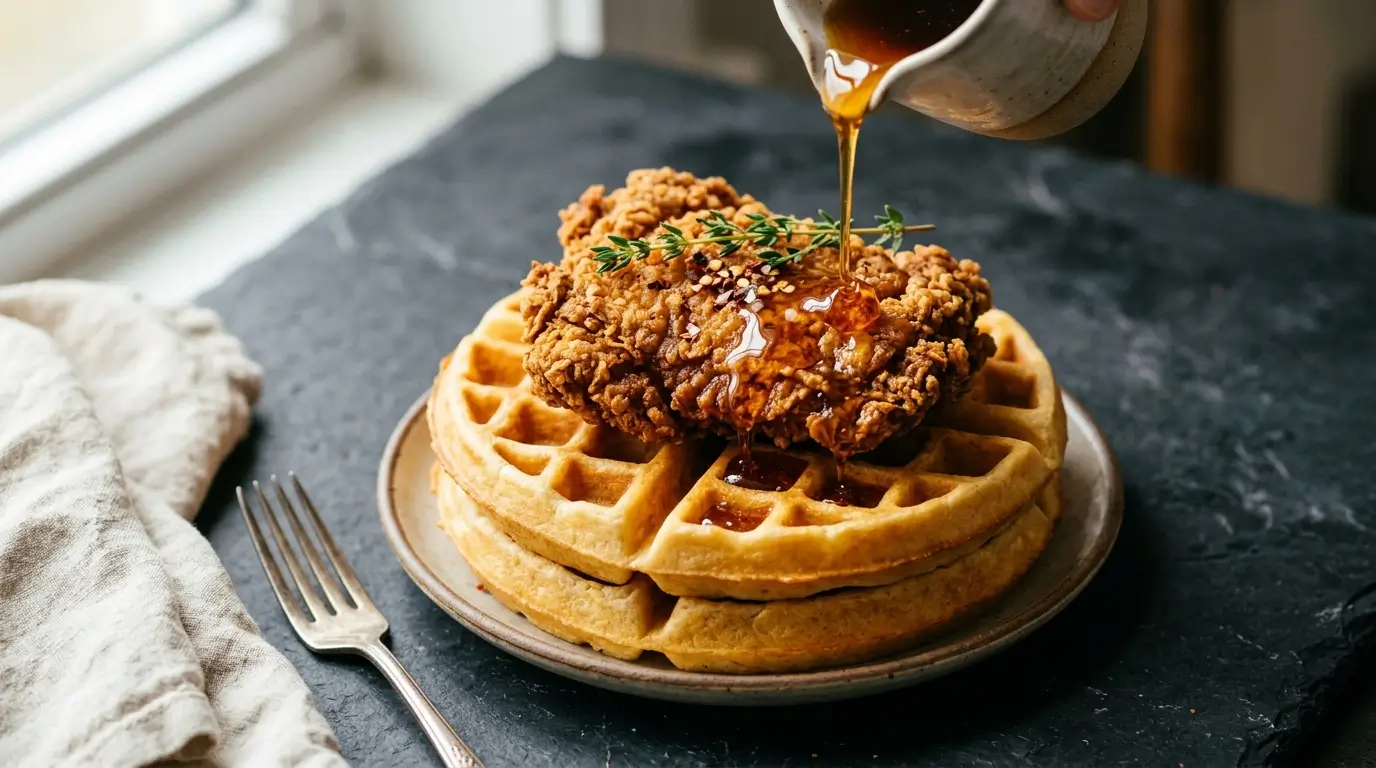 Crispy Hot Honey Chicken and Waffles4