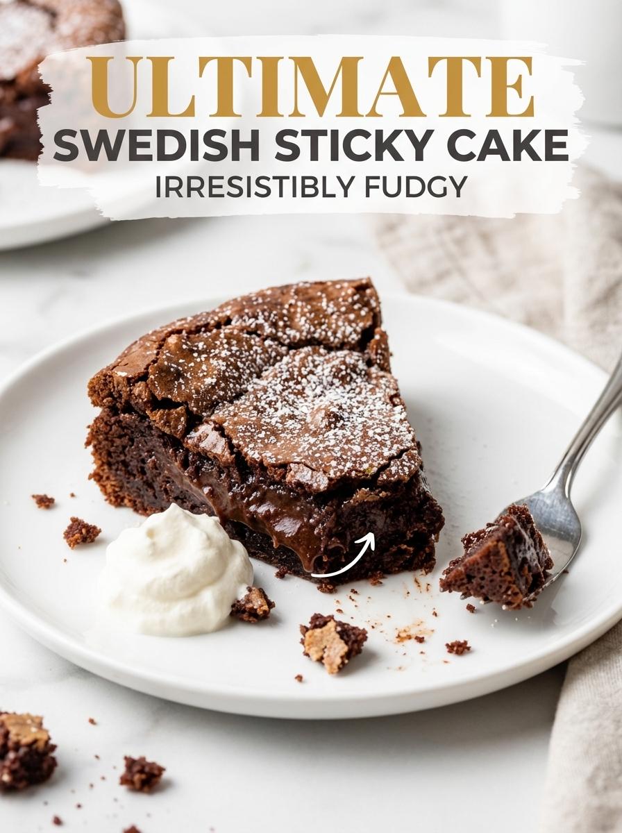 Easy Swedish Sticky Cake: A Gooey 7-Ingredient Chocolate Dessert in 30 Minutes!
