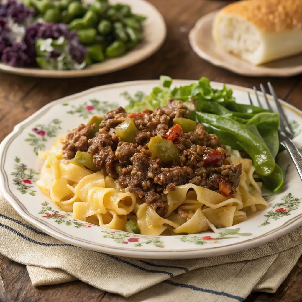 Ground beef, rice, bell peppers, cream of mushroom soup — that's it. This easy Amish casserole bakes together in one dish with no fuss and zero mess.