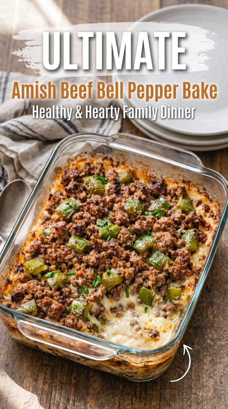 Hearty Amish Beef and Bell Pepper Bake: A Simple 4-Ingredient Weeknight Dinner
