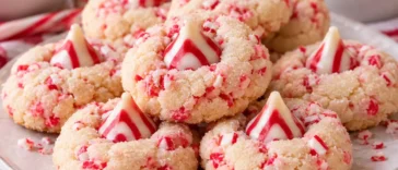 Candy Cane Kiss Cookies