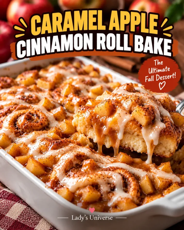 Caramel Apple Cinnamon Roll Bake