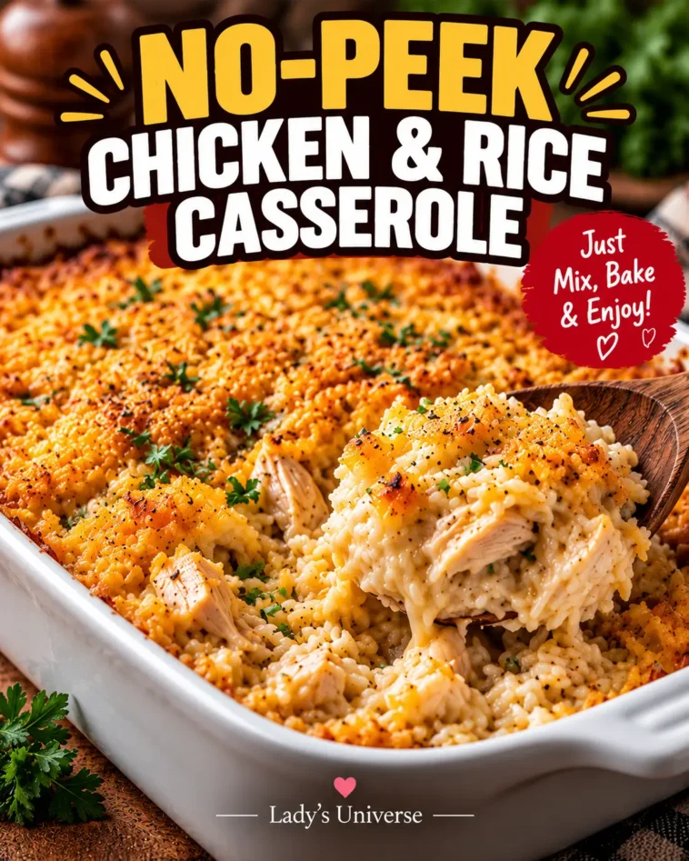 No-Peek Chicken & Rice Casserole – Easy One-Dish Dinner